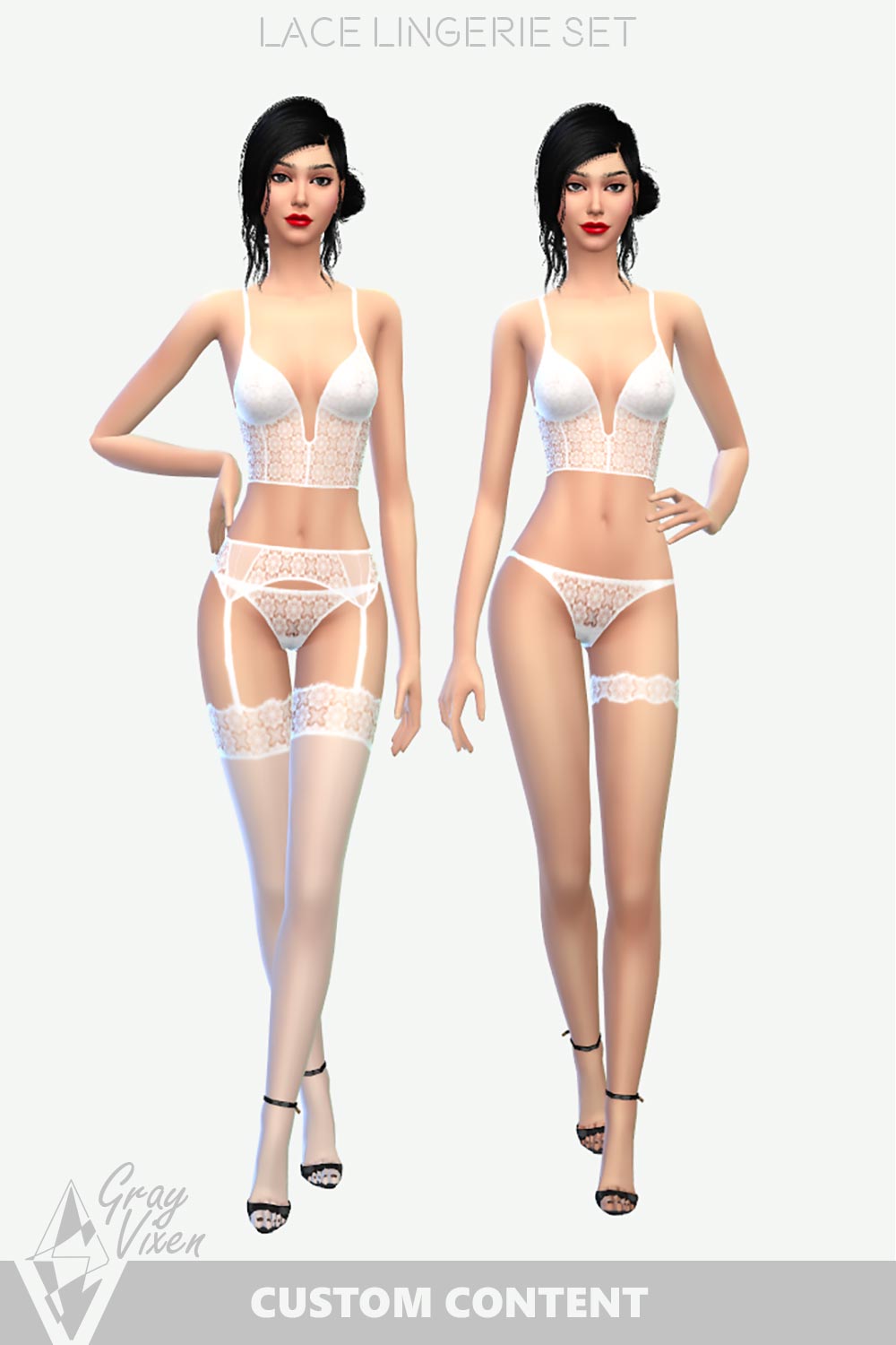 The Sims Lingerie CC - The 4 Lace Lingerie Set