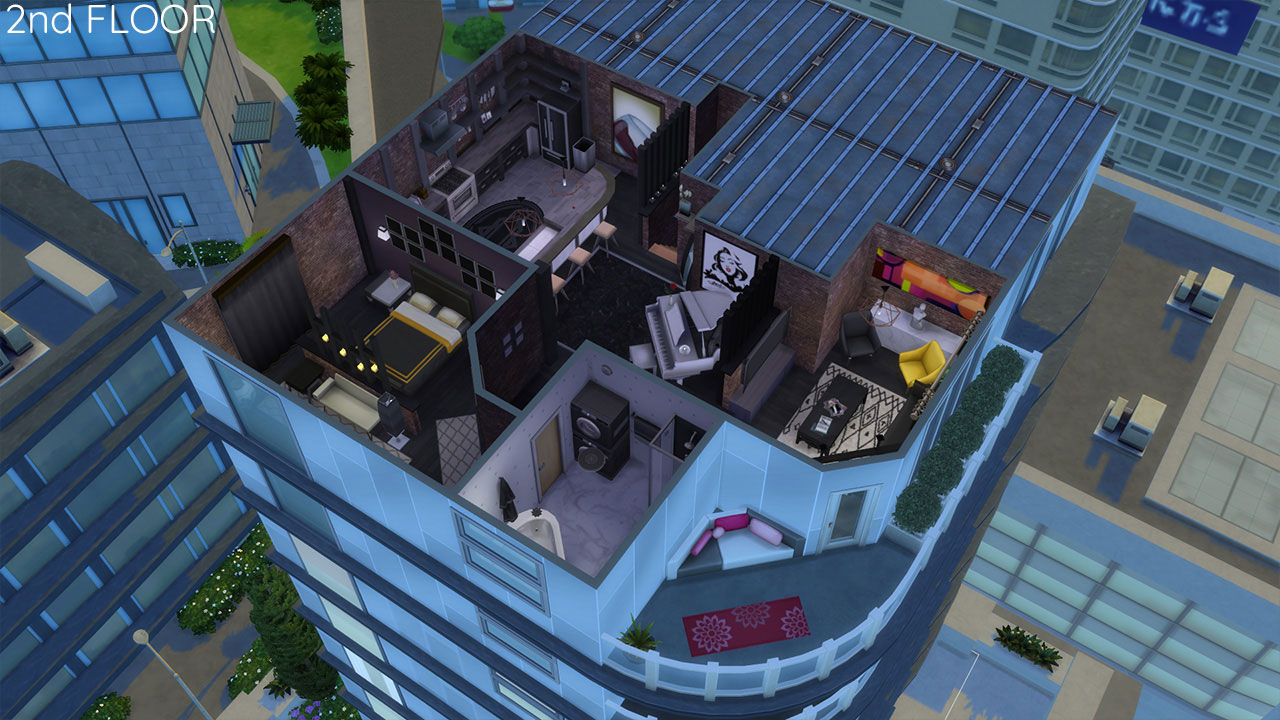 The sims 4 Apartment 701 2nd floor plan