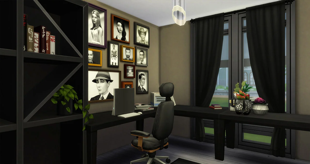 The Sims 4 furnished modern house study room