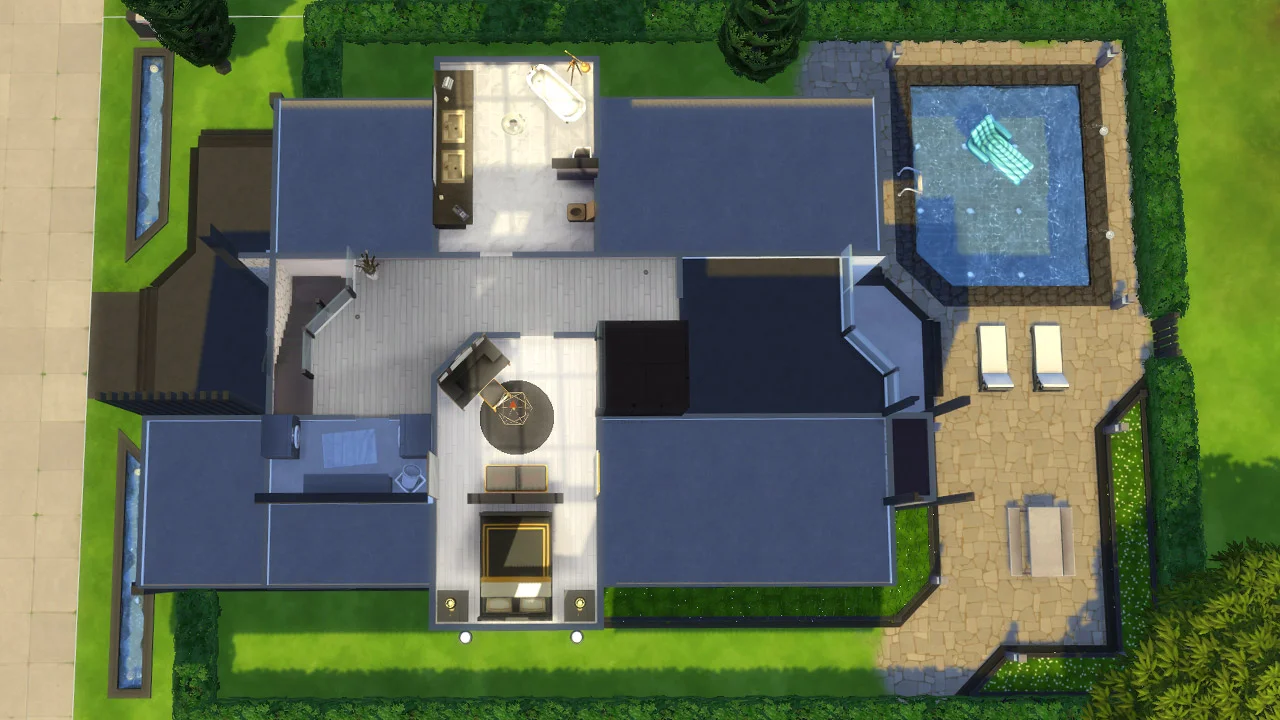 The Sims 4 modern house 1st floor plan