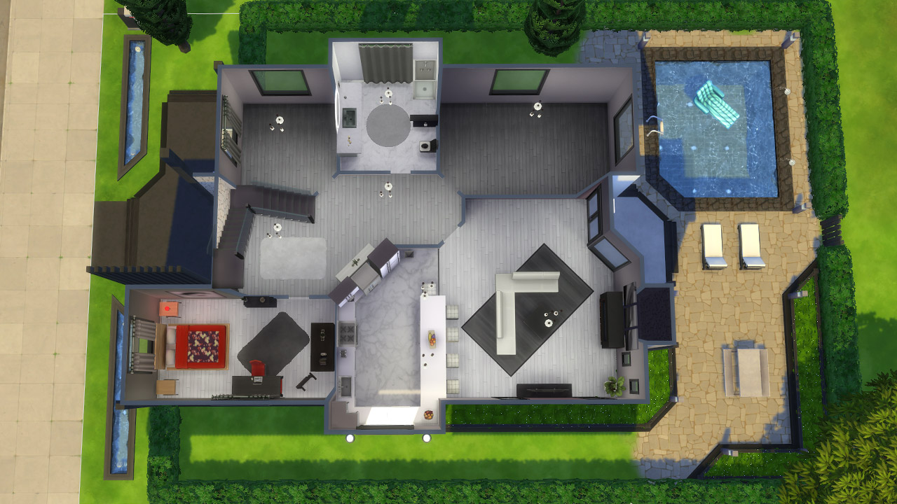 The Sims 4 modern house 2nd floor plan