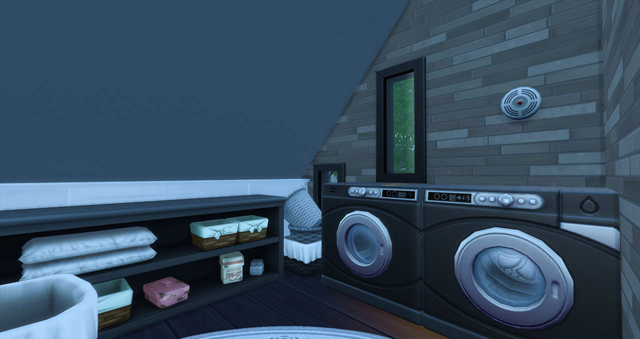 The Sims 4 furnished modern house laundry room