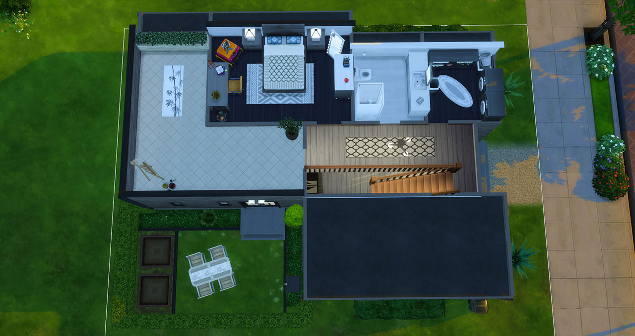 The Sims 4 furnished modern house 2nd floor plan