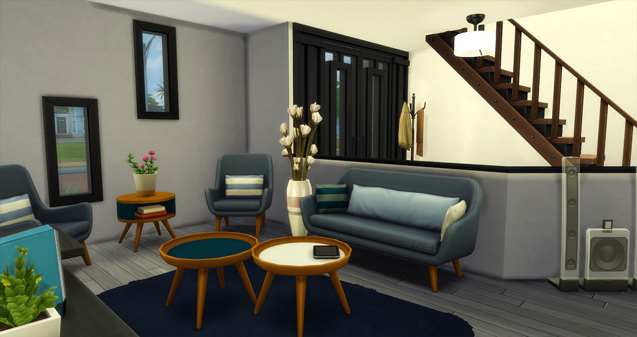 The Sims 4 furnished modern house living room
