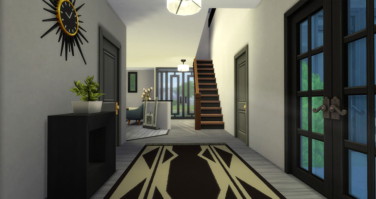 The Sims 4 furnished modern house hall