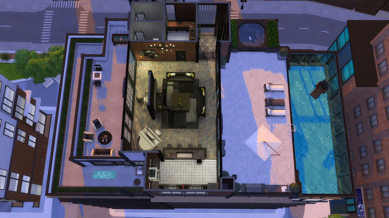 The sims 4 penthouse 2nd floor plan