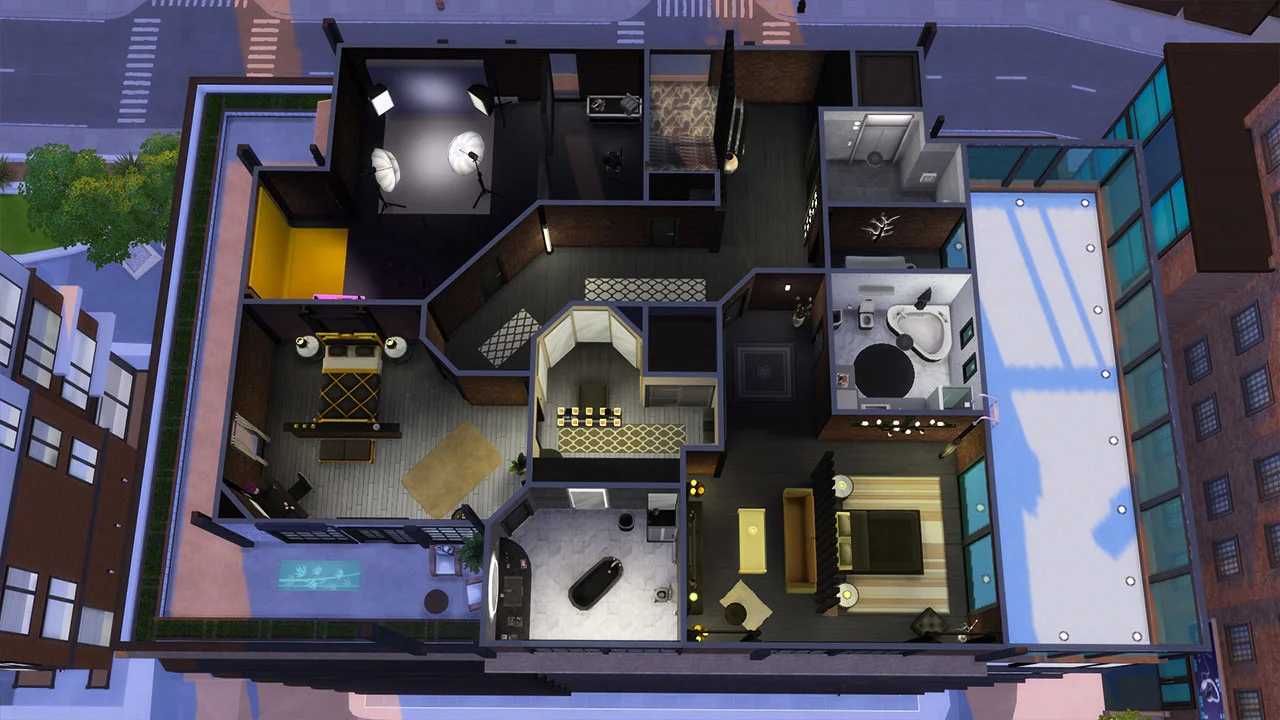 The sims 4 penthouse 1st floor plan