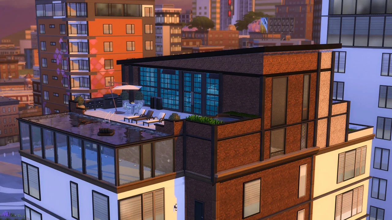 The sims 4 industrial style fountainview penthouse