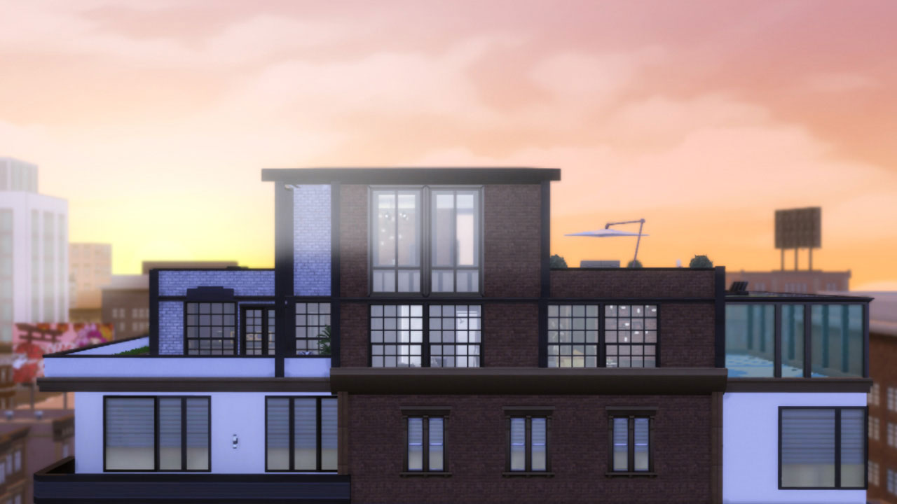 The sims 4 Fountainview Penthouse industrial style