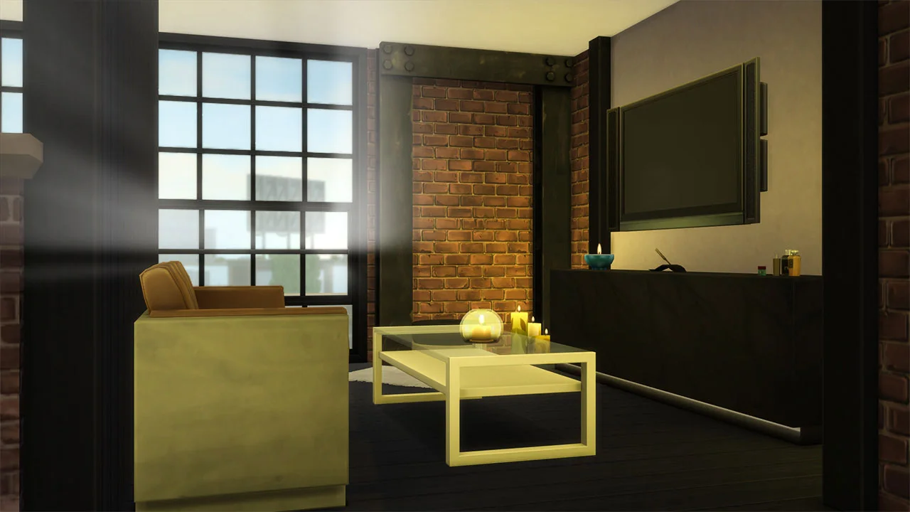 The sims 4 industrial style sunset penthouse bedroom