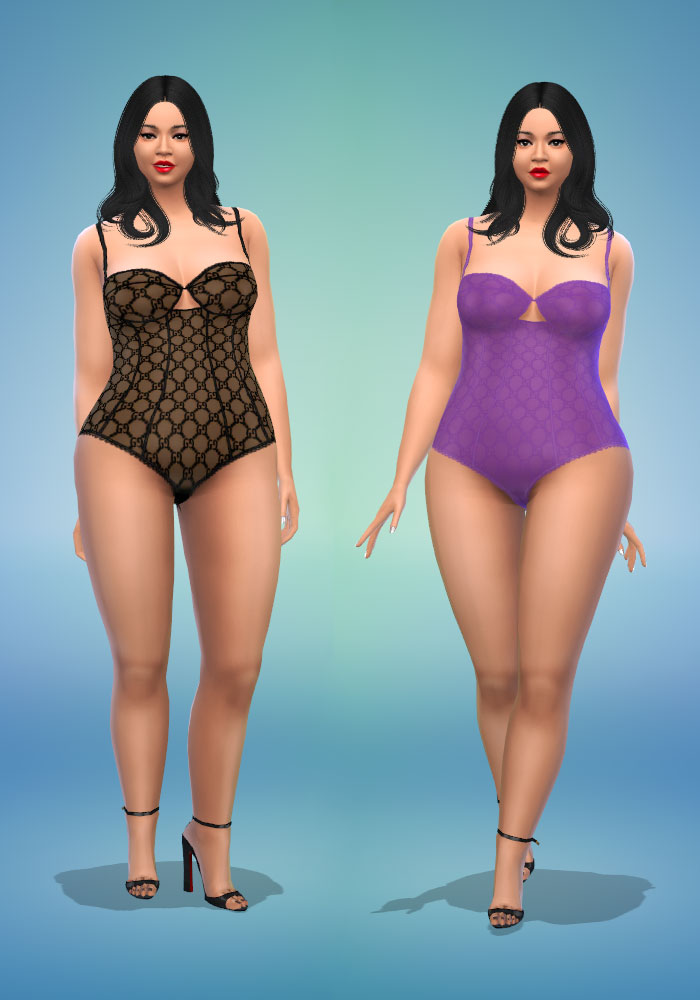 The Sims 4 CC Gucci Tulle Lingerie