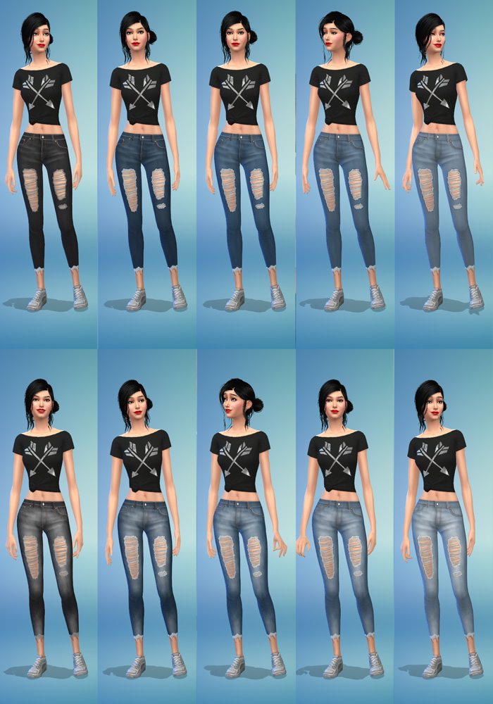 The Sims 4 CC Skinny Jeans Colors