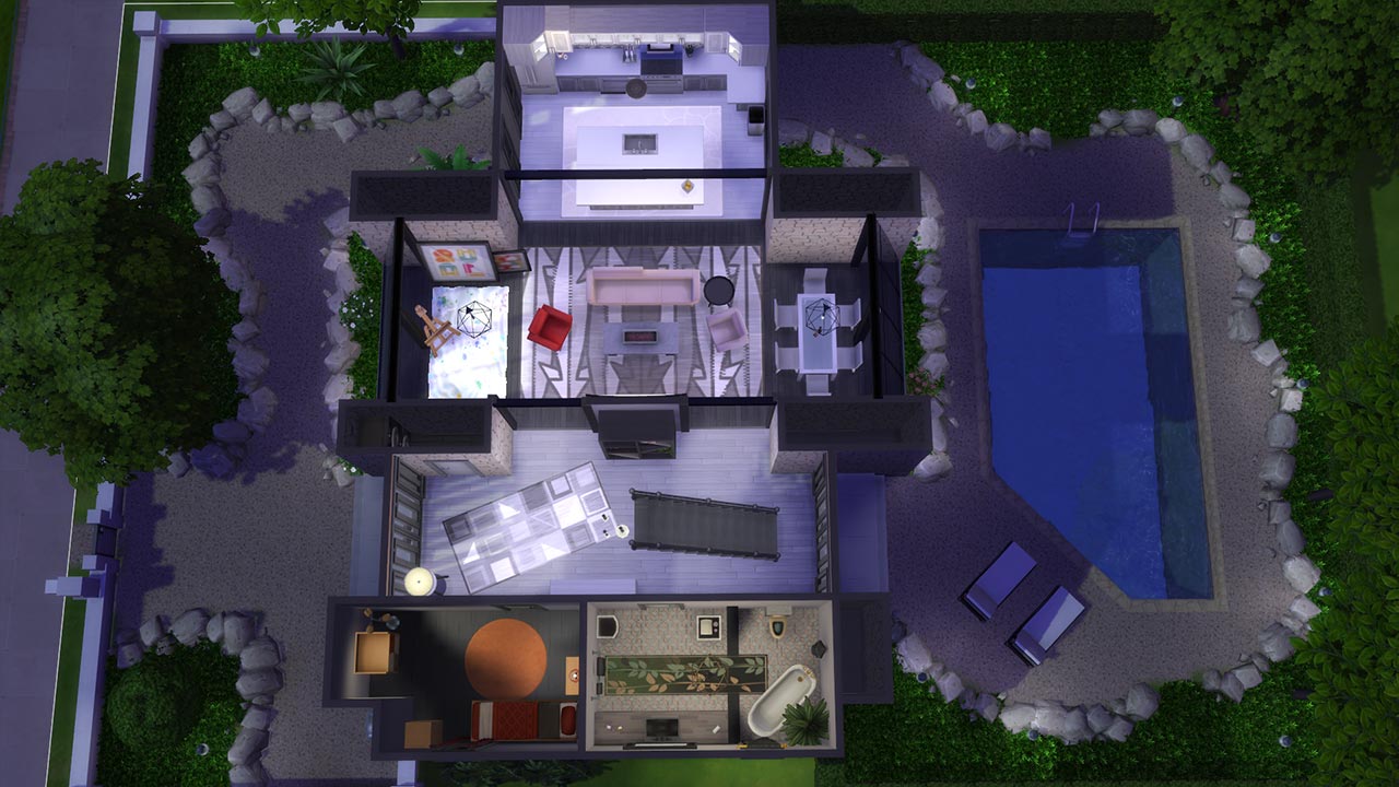 The sims 4 modern villa 1st floor