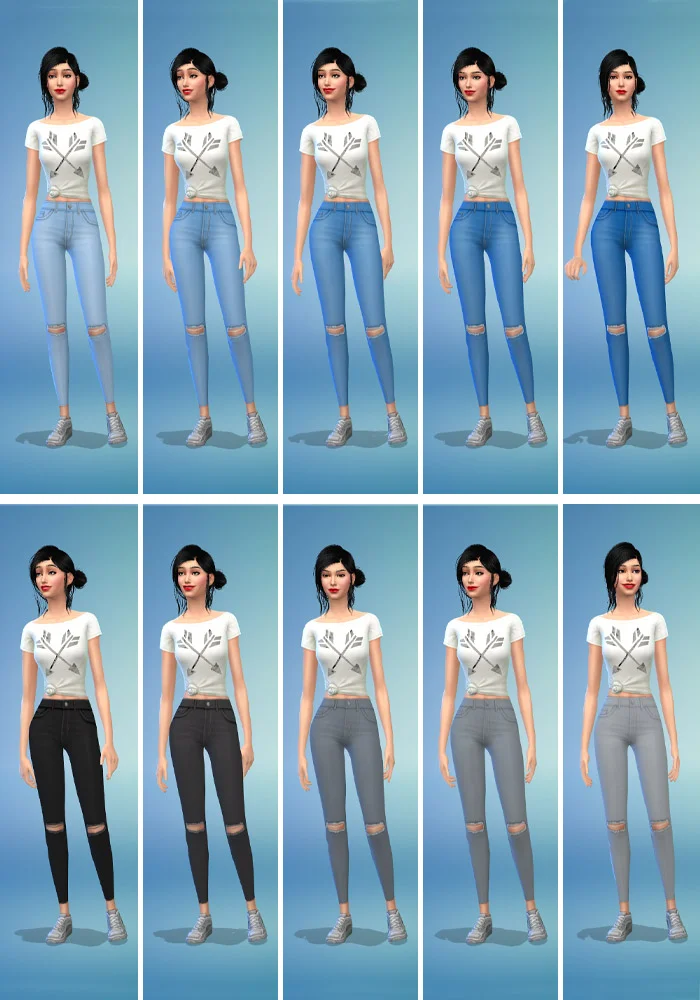 The sims 4 cc ripped jeans colors