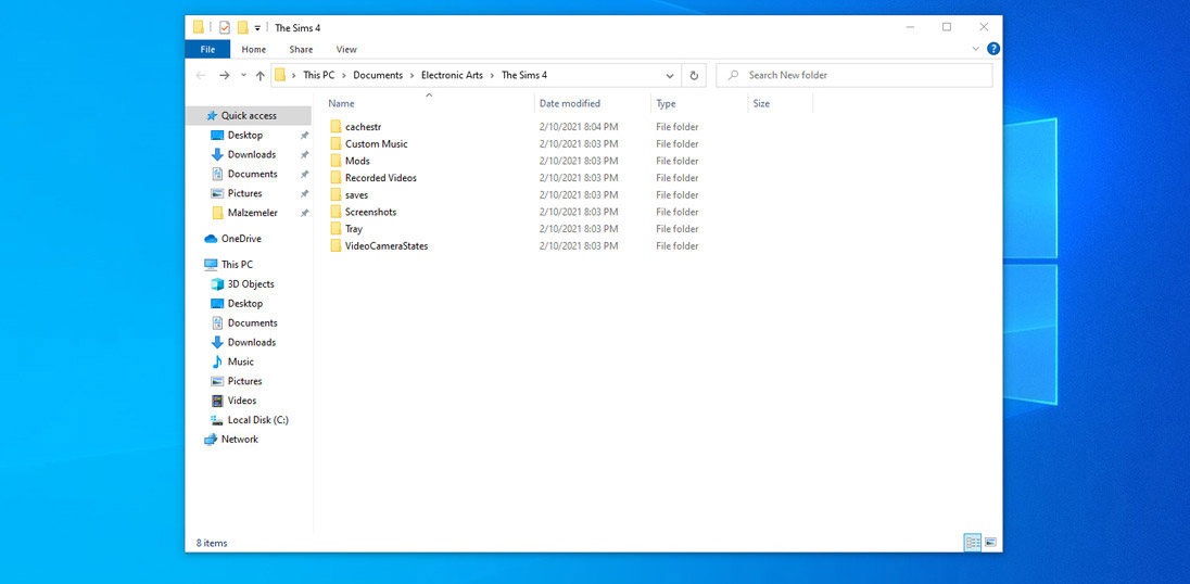 downloaded sims 4 but do not see elctronic games folder to do mods