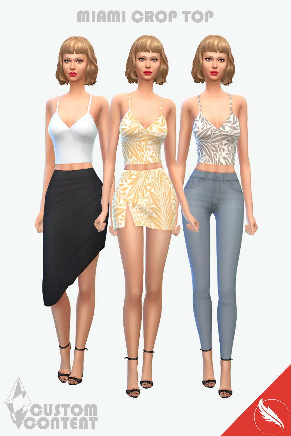 Mission Daisy Intim The Sims 4 Crop Top CC - Miami Crop Top