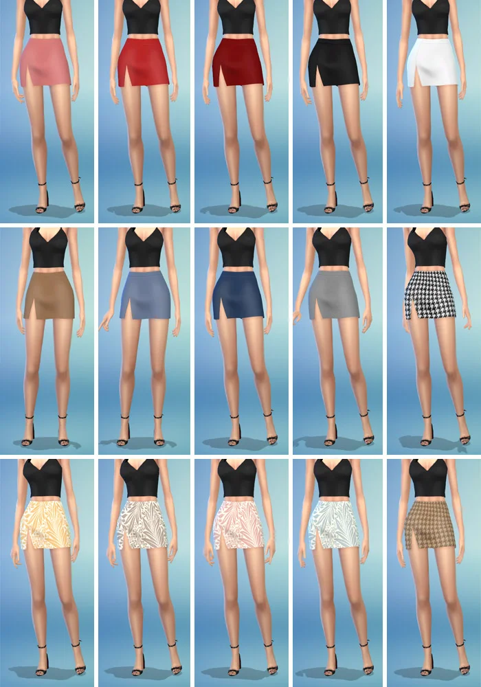 The sims 4 cc mini skirt colors