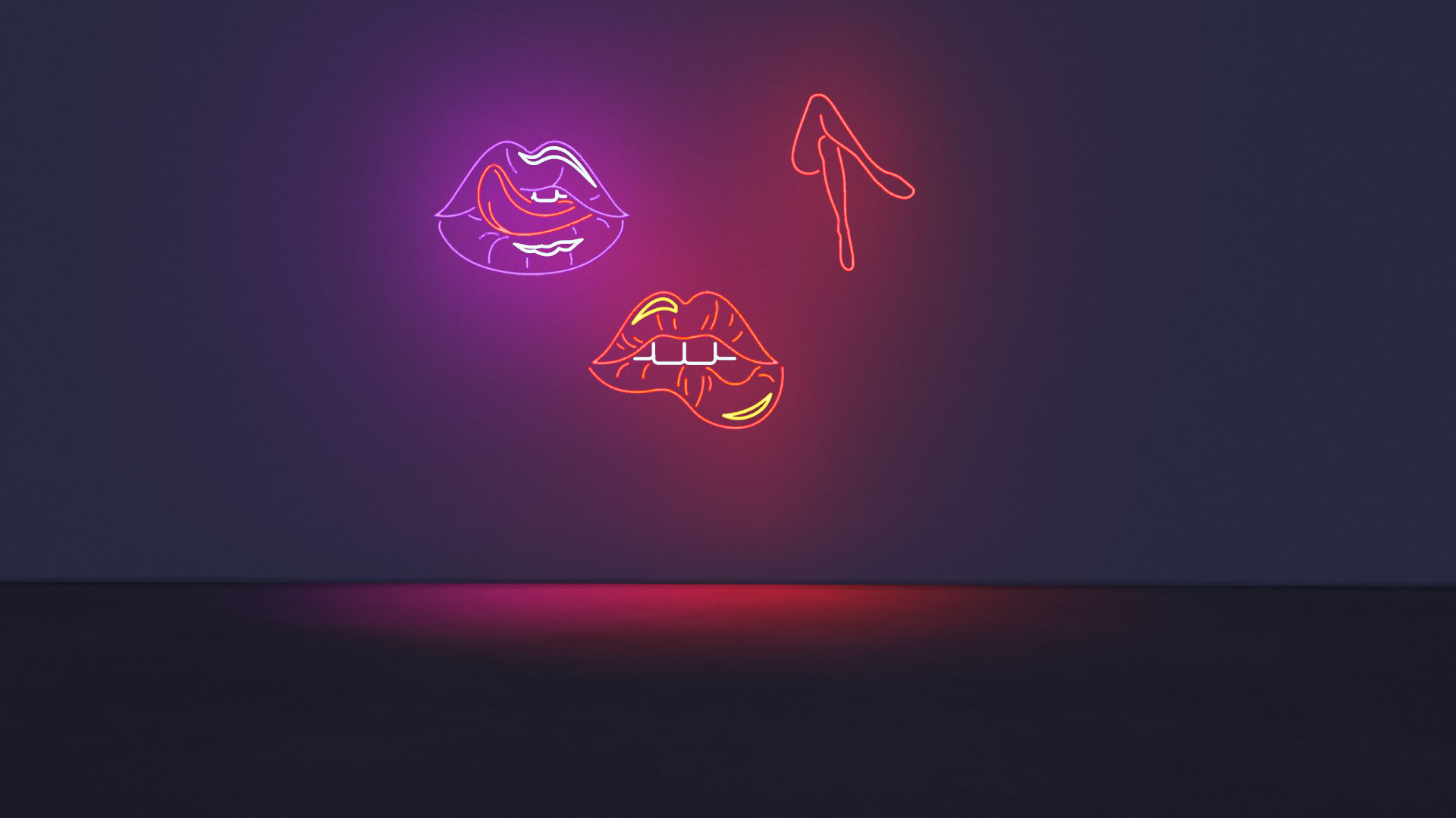 The sims 4 neon lip signs and neon legs sign