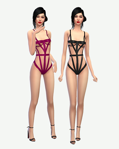 The Sims 4 CC Victorias Secret Bondage Teddy