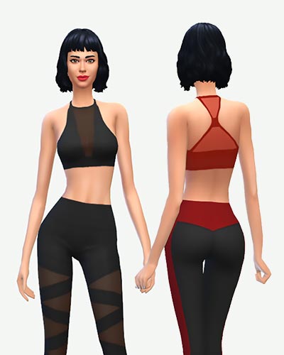 The Sims 4 CC Sportswear Mesh Crop Top