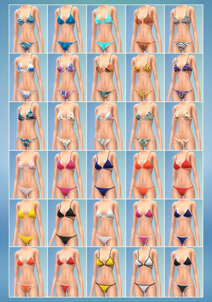 ts4cc bikini set pattern colors