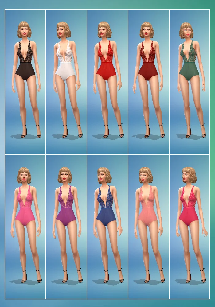 The sims 4 cc lingerie teddy colors