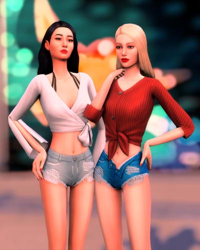 The Sims 4 CC Denim Cutoffs