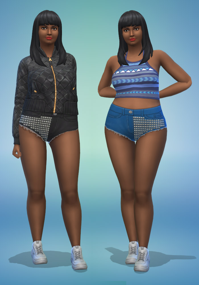 The Sims 4 cc Rivet Denim Shorts