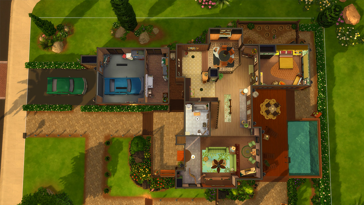 The sims 4 1975 Family Home floor plan