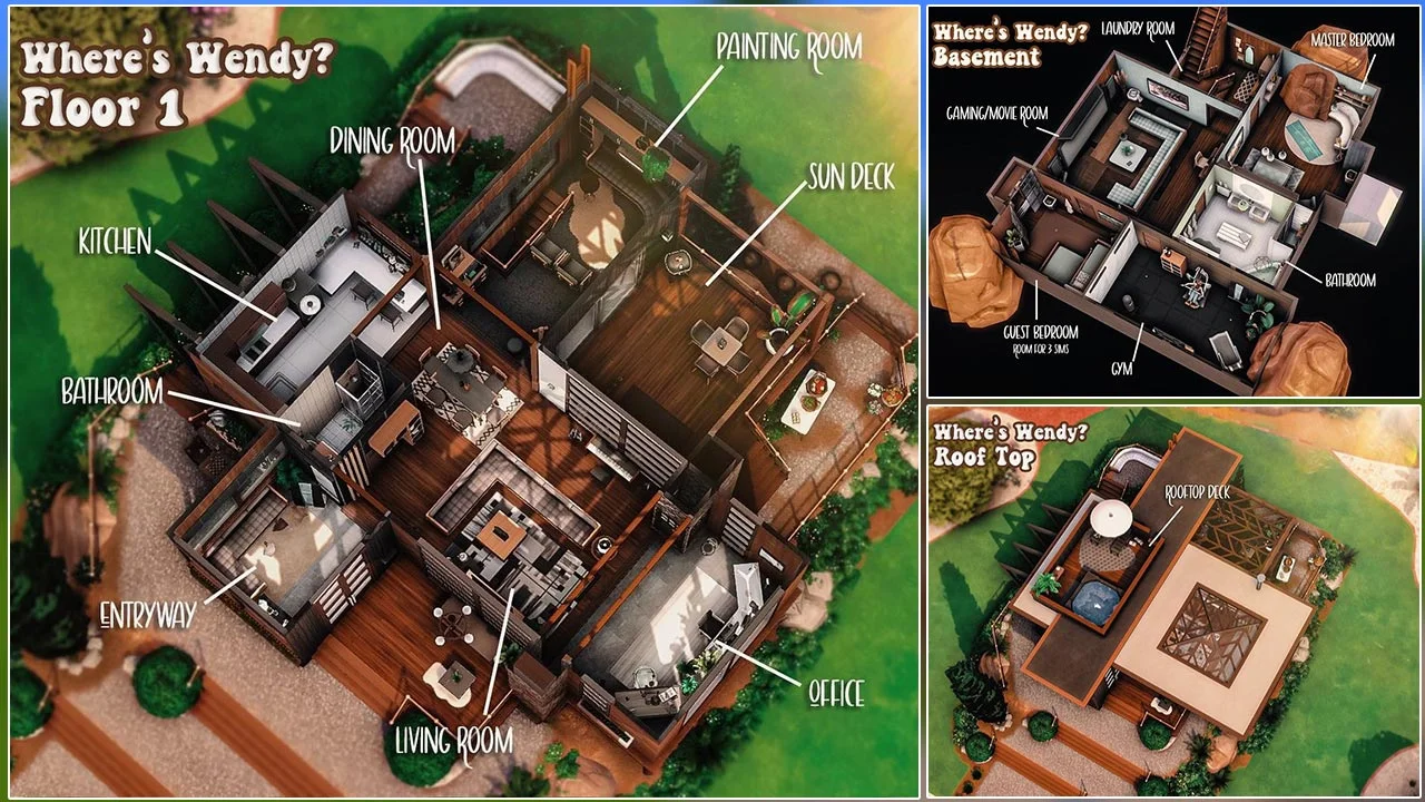 The Sims 4 Modern Midcentry House Floor Plan