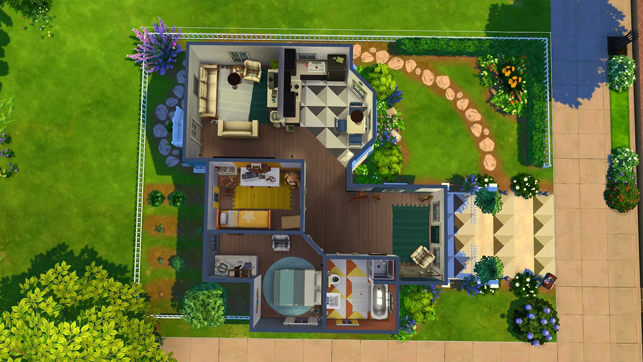 The Sims 4 Stylish Starter Home Floor Paln