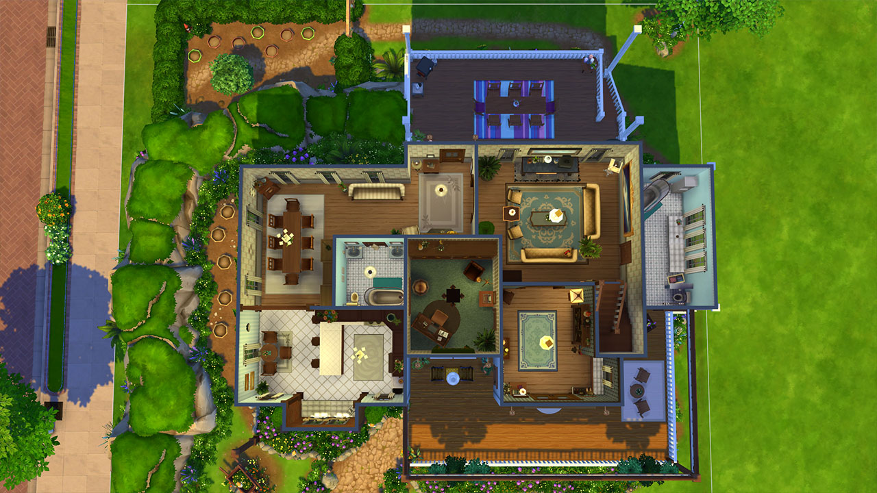 The Sims 4 The Waldo Manor Floor Plan
