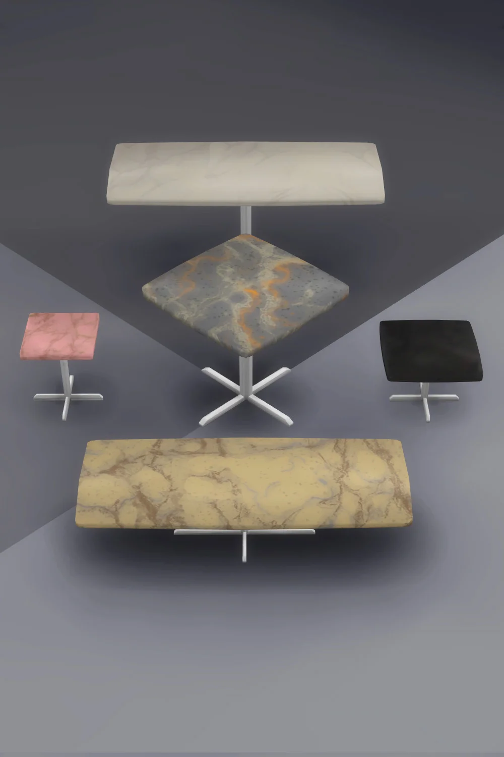 The Sims 4 CC Furniture Marble Table Set