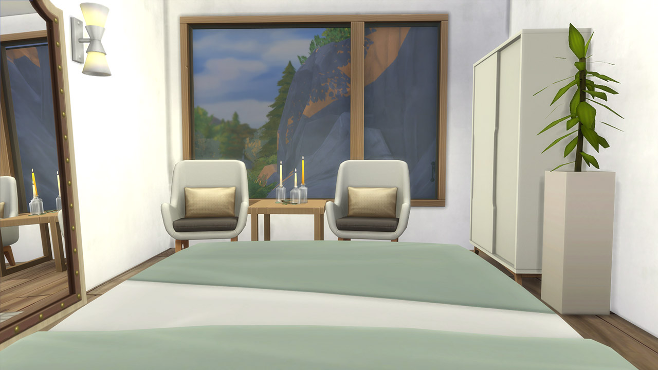 The sims 4 Nordic Lake Lodges bedroom