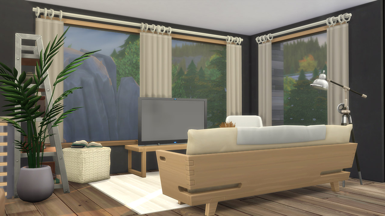 The sims 4 Nordic Lake Lodges livingroom