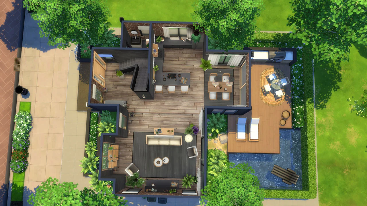 The sims 4 Contempo Couples Home first floor