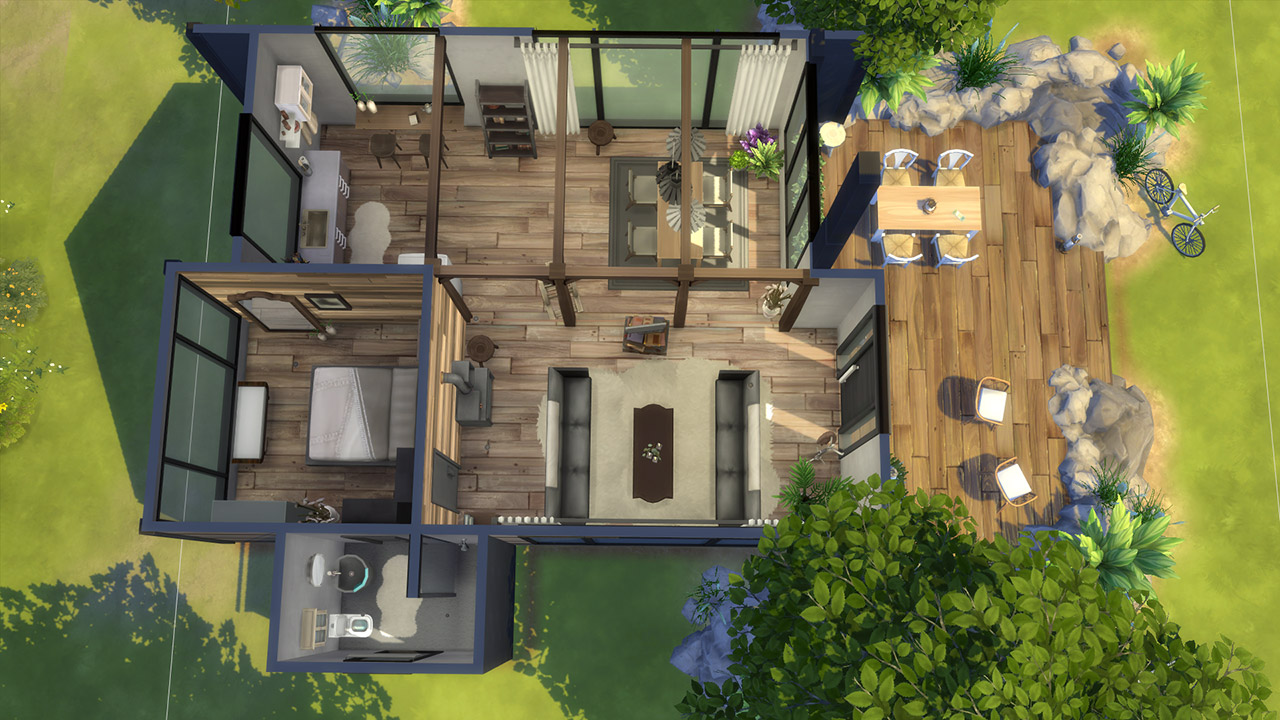 The sims 4 Small Scandi Home first floor