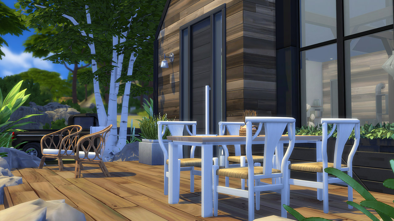 The sims 4 Small Scandi Home terrace