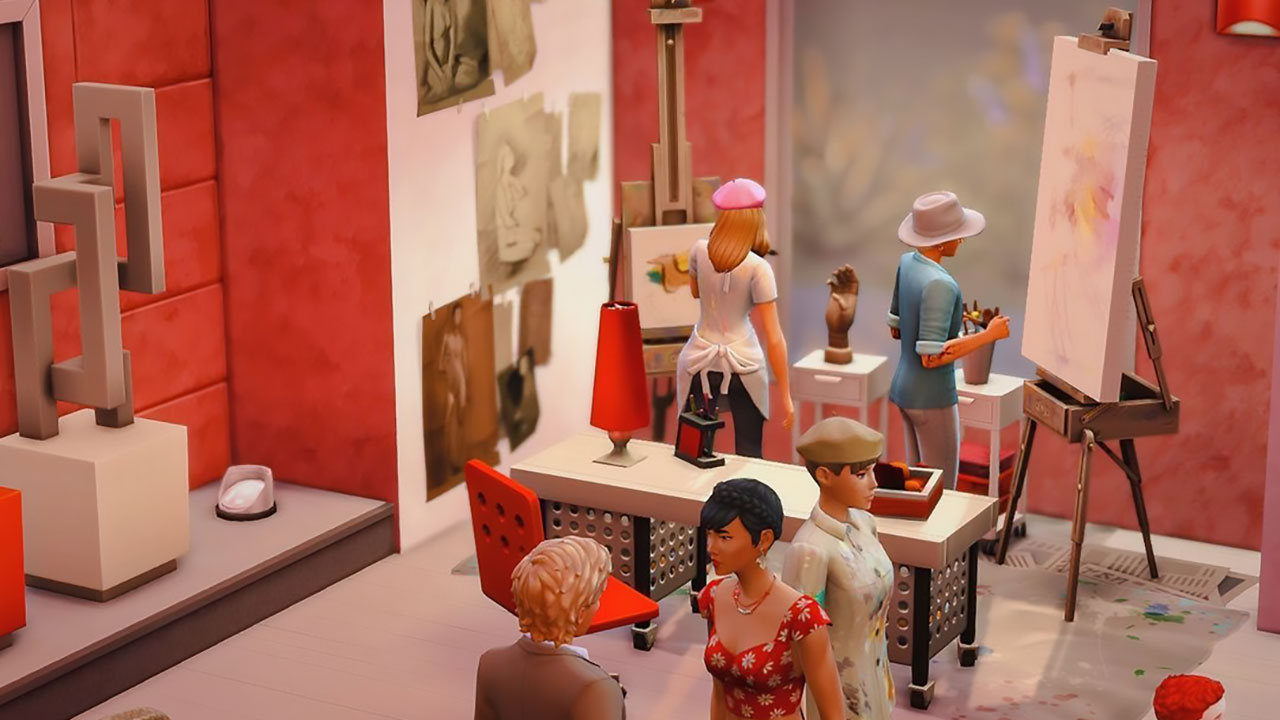 The Sims 4 Arts Center Oil Painting Class