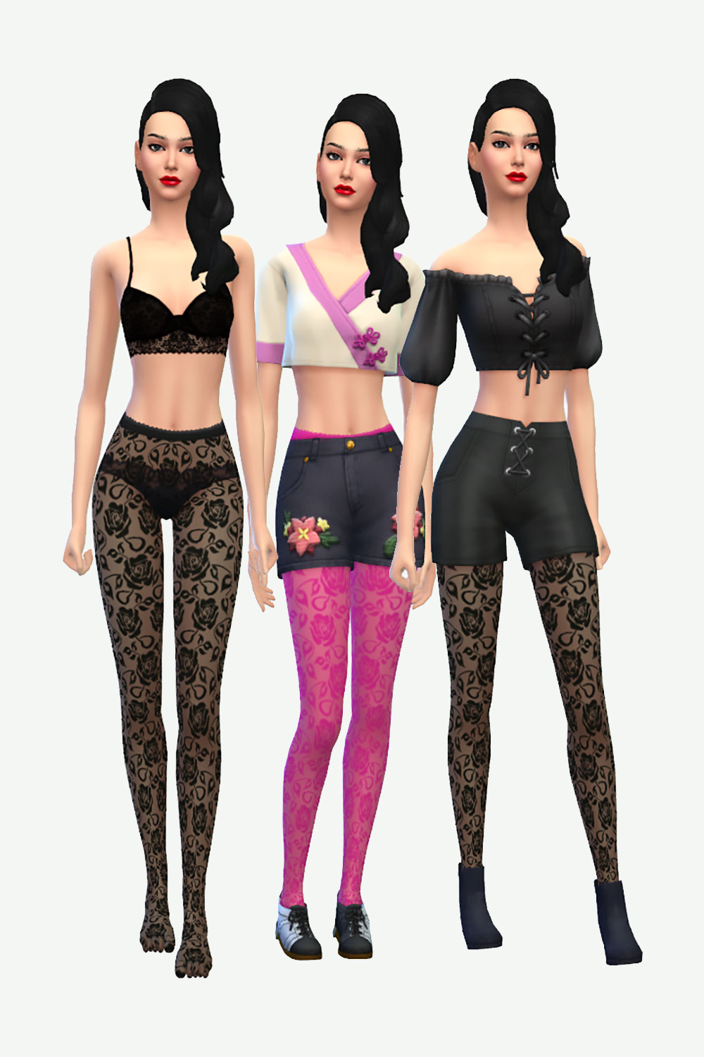 The Sims 4 Floral Pattern Tights
