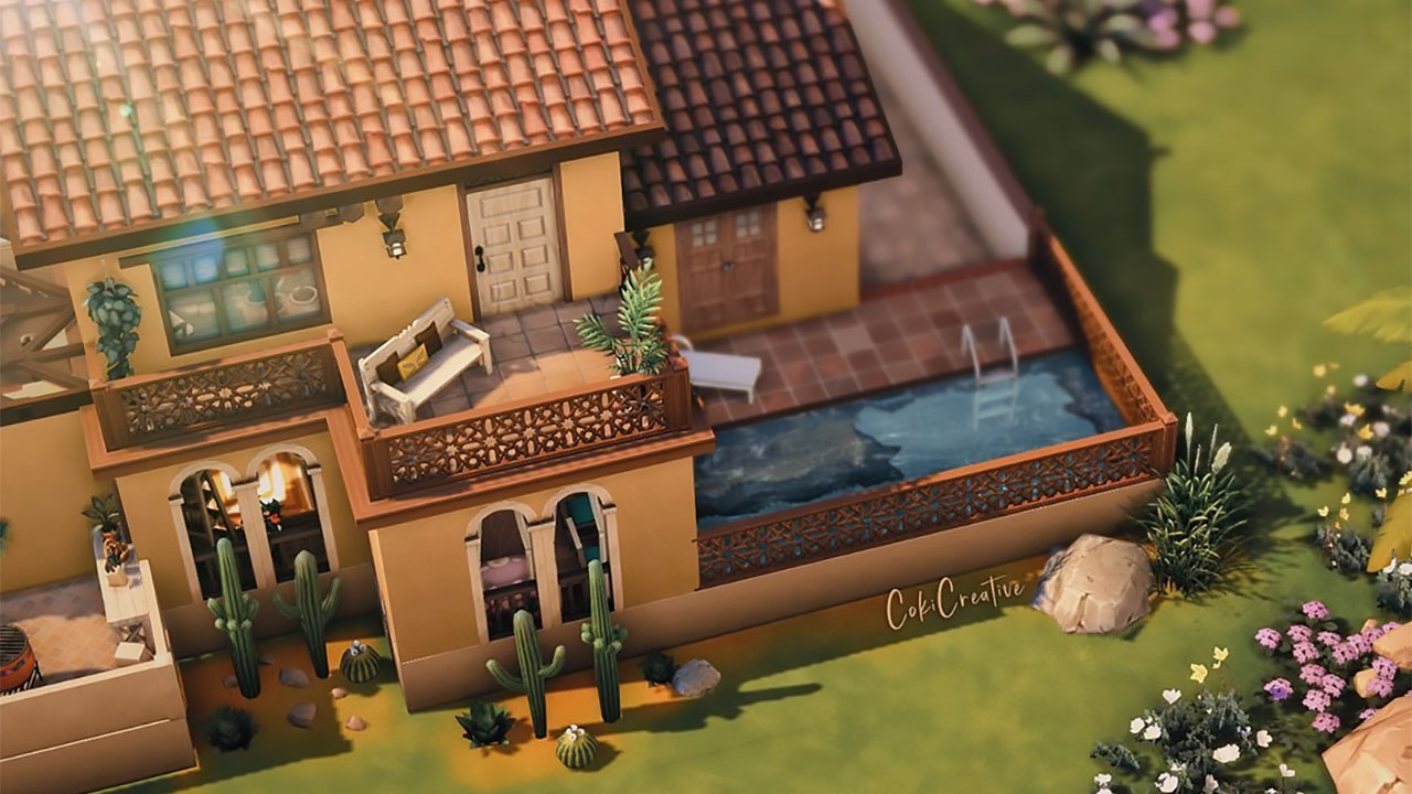 The Sims 4 Oasis Springs Desert Home Back Yard
