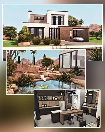 The sims 4 Base Game Earthy Modern House