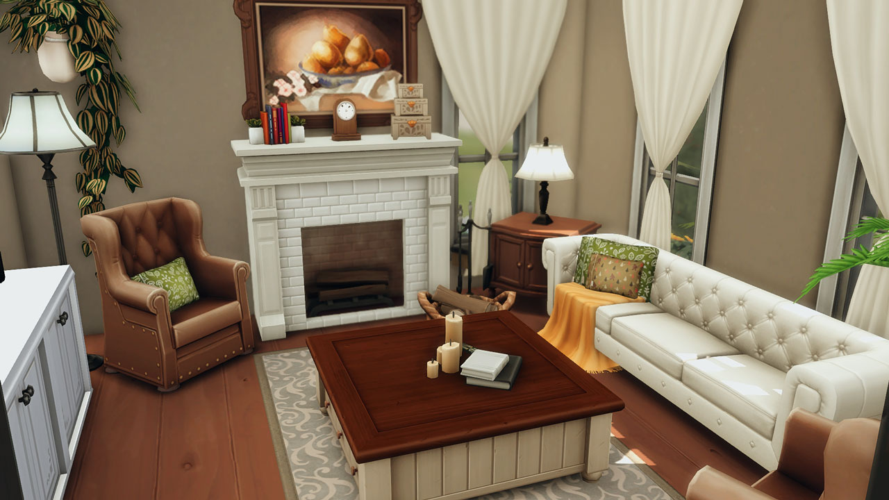 The sims 4 house in the burbs livingroom