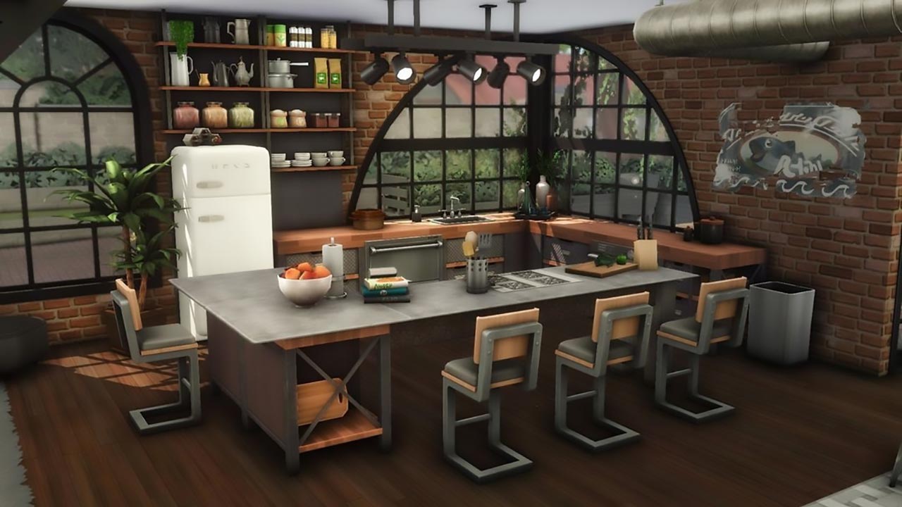 The Sims 4 Converted Fire Station Kitchen