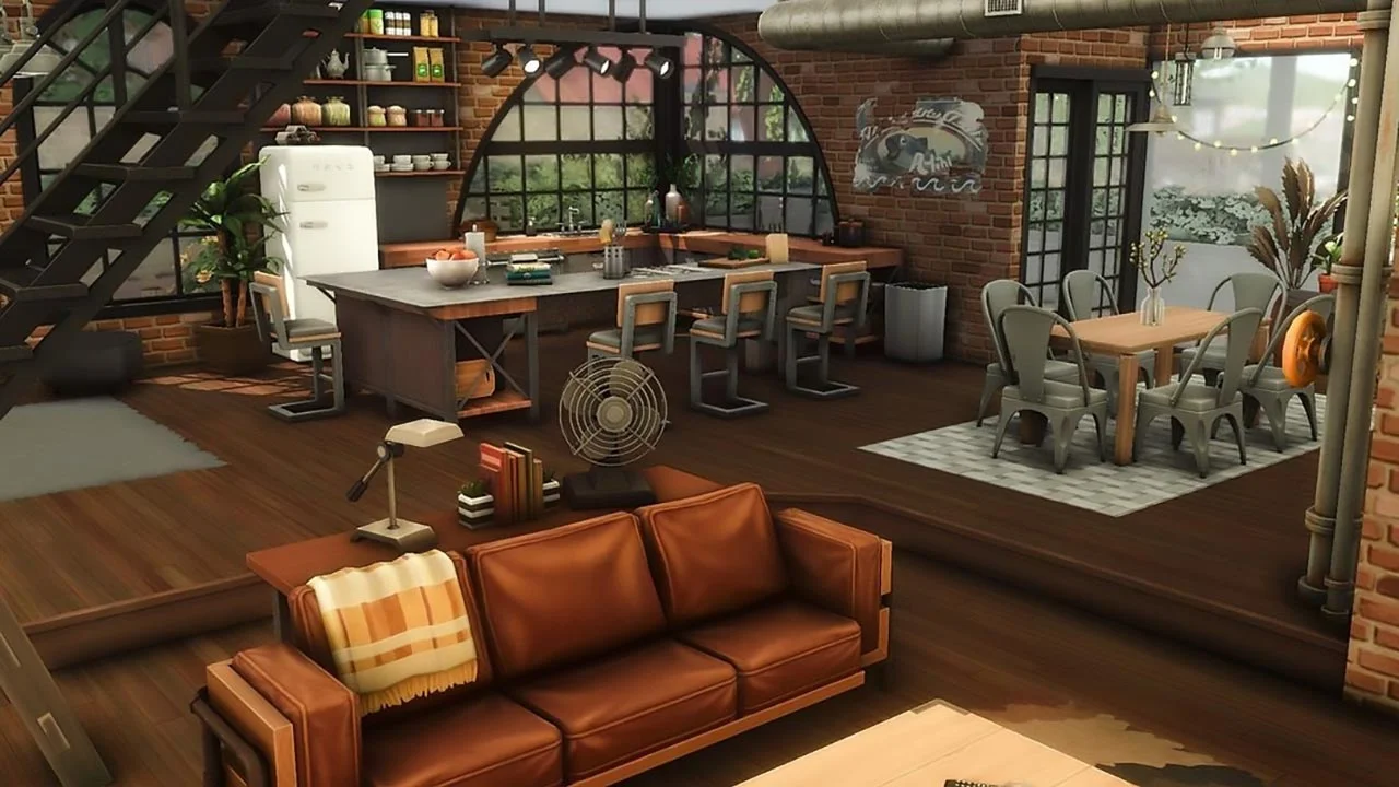The Sims 4 Converted Fire Station Livingroom