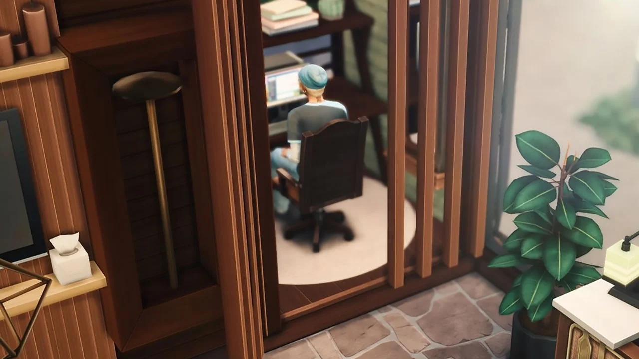 The Sims 4 Eco-Friendly Midcentury Study Room