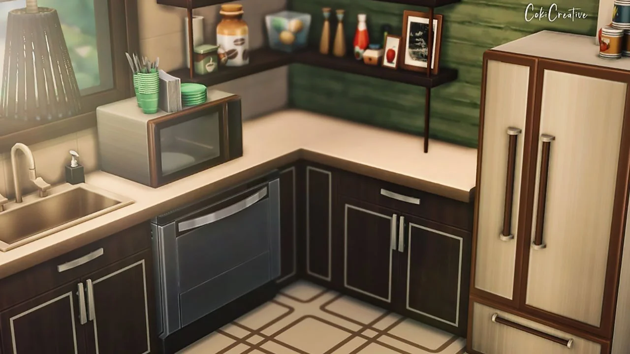 The Sims 4 Eco-Friendly Midcentury Kitchen