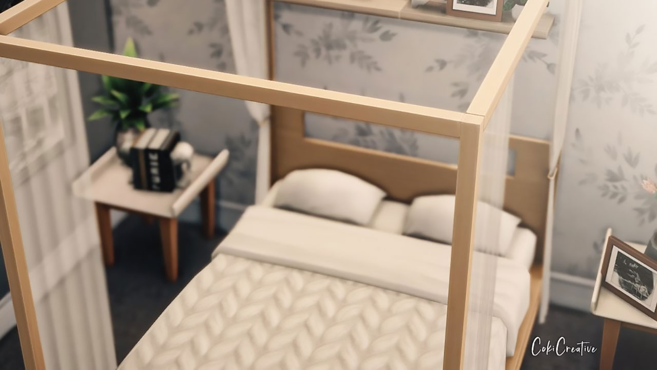 The Sims 4 Eco-Friendly Midcentury Bedroom