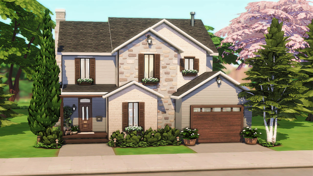 The Sims 4 House - The Sims 4 American Suburban House