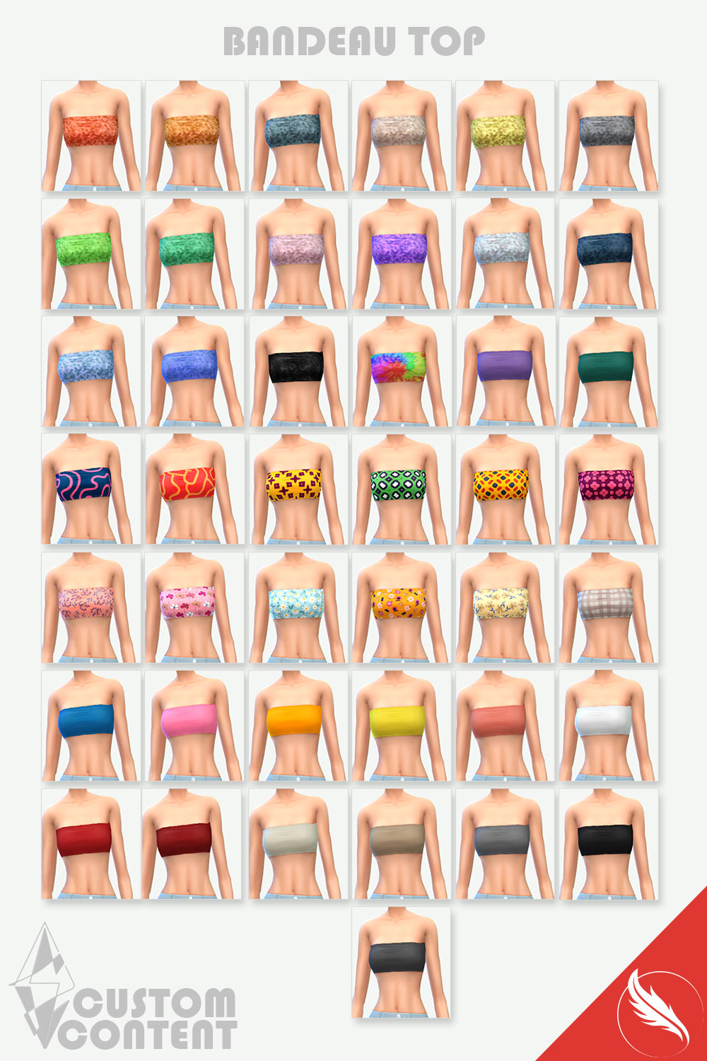 The Sims 4 Bandeau Top Swatches